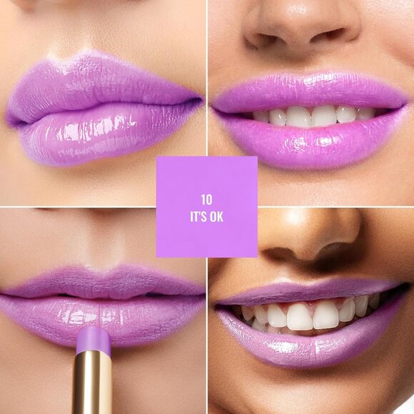 🆕 Moisture Shine Light Lavender Lipstick Juicy Look Glossy Finish Vegan Dry Lip - Picture 3 of 10